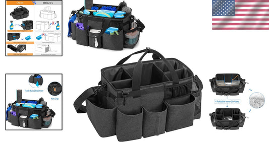 Ergonomic Wearable Cleaning Organizer with Adjustable Strap and Multiple Pockets