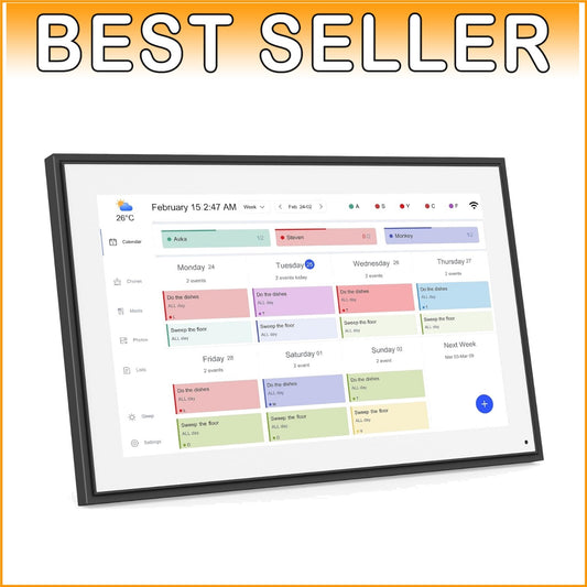 15.6-Inch WiFi Digital Calendar & Touchscreen Chore Chart - Family Organizer