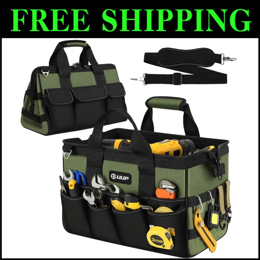 Durable 15-Inch Tool Bag with Adjustable Shoulder Strap - Ideal for Mechanics