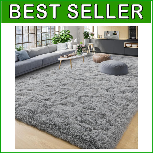 Durable 6' x 9' Machine Made Grey Area Rug - Water-Resistant Indoor Soft Carpet