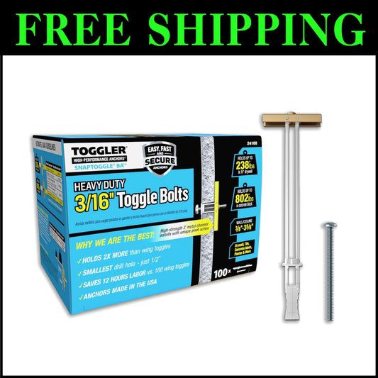 Zinc-Coated 3/16-24 Toggle Bolts with Pan Screws - Superior Holding for Projects