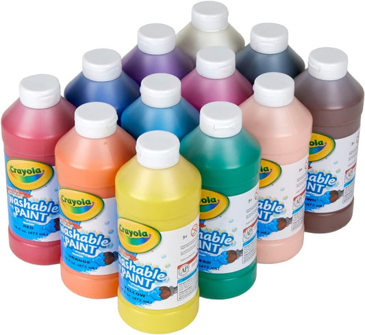 Long-Lasting 12ct Kids Craft Paint Set - 16oz, Ideal for Arts & Crafts Projects
