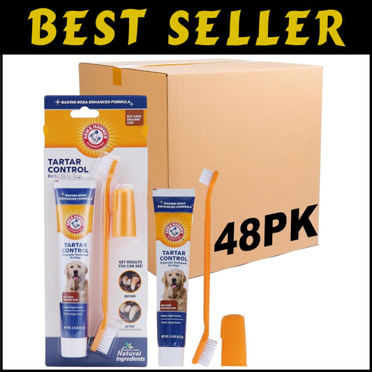 3-Piece Dog Dental Care Set with Beef Toothpaste for Fresh Breath & Healthy Gums