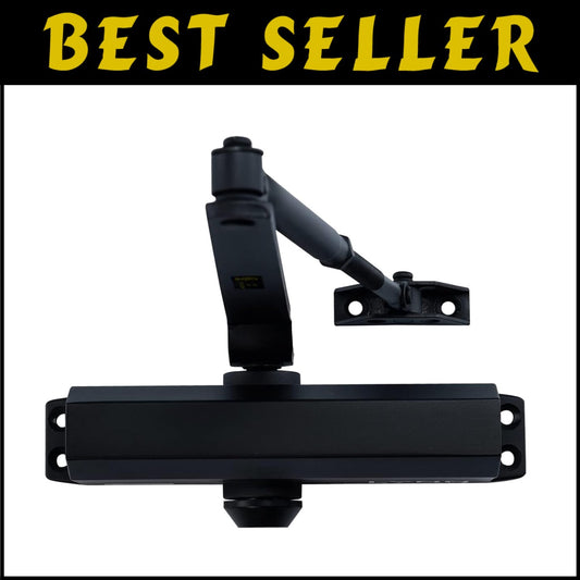 Adjustable Auto Door Closer - Commercial-Grade, Matte Black Finish for Light Use