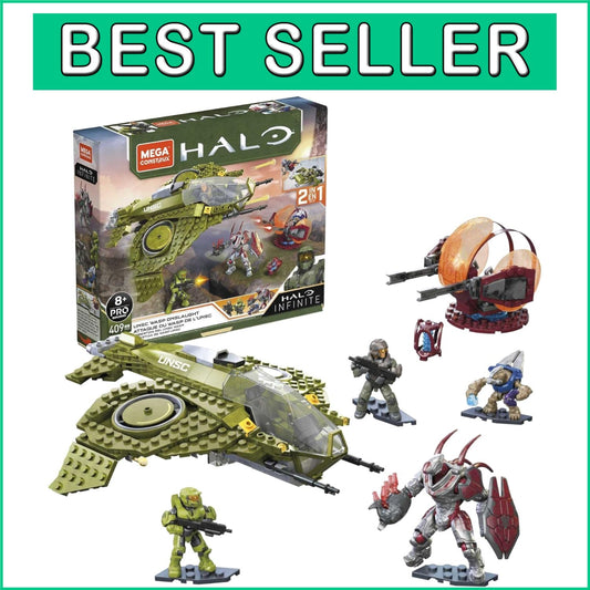 Unleash Creativity: HALO Infinite UNSC Wasp Aircraft Building Set - 406 Pieces