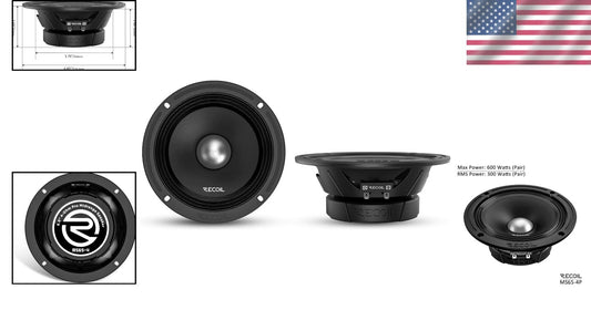 Dynamic 6.5-Inch Midrange Door Speakers - 600W Max for Ultimate Audio Experience