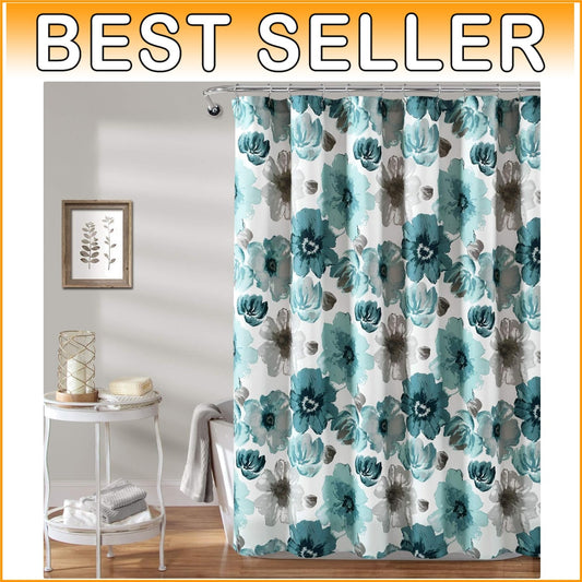 Stylish 100% Polyester Floral Shower Curtain, 72" x 72" - Easy Care and Install