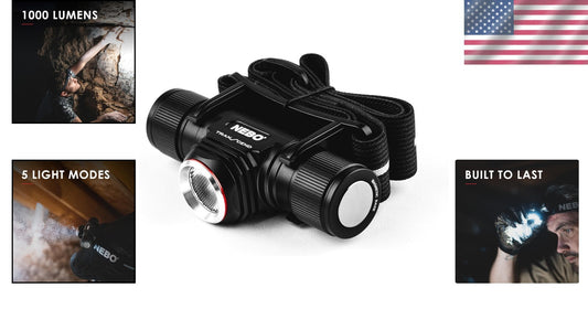 Durable and Waterproof Rechargeable Headlamp | 1000 Lumens for Night Adventures