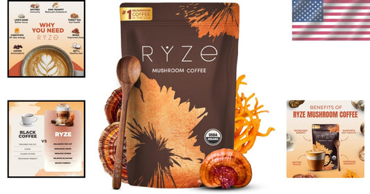 Delicious RYZE Adaptogenic Mushroom Coffee: Focus, Digestion & Energy Boost