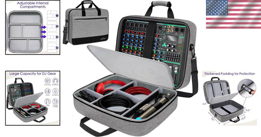 Protective DJ Mixer Bag with 10mm Padding - Spacious Audio Gear Organizer