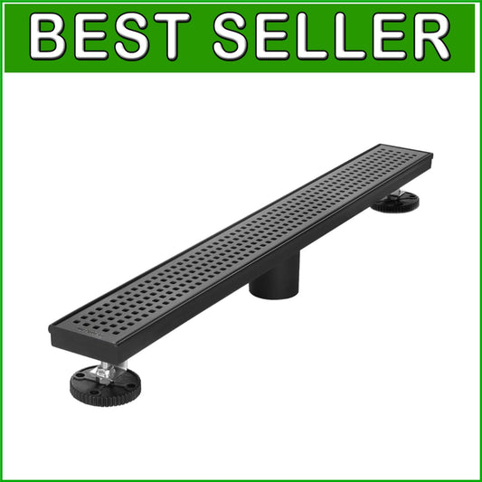 Elegant 28-Inch Linear Shower Drain - Matte Black 304 Stainless Steel Finish