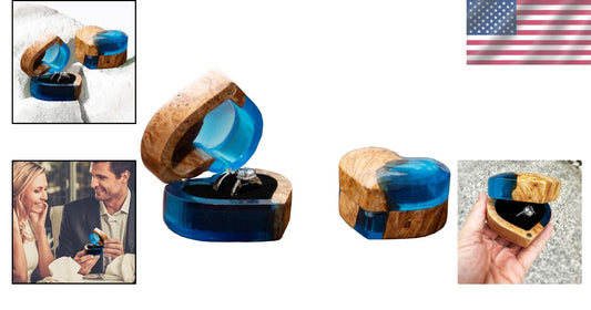 Handmade Heart Shaped Ring Box - Unique Wooden Jewelry Storage for Engagements