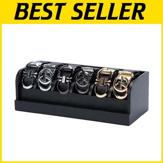 Eco-Friendly Portable Bamboo Belt Storage Organizer - Space-Saving & Stylish