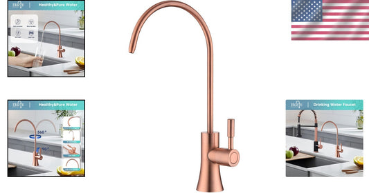 Antique Style Copper Water Filter Faucet with 360° Swivel Design for Kitchens