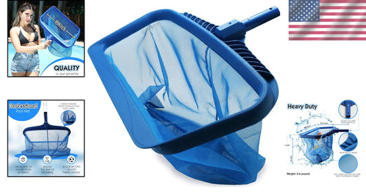 Efficient Pool Cleaner - Heavy-Duty Rake & Fine Mesh Net for Easy Debris Pickup