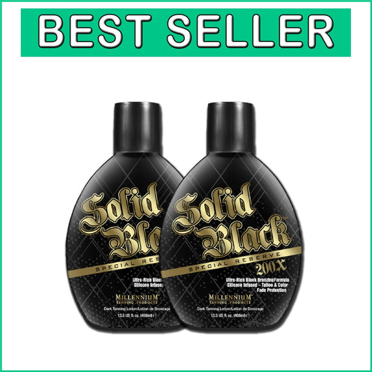 Solid Black Special Reserve 200X Tanning Lotion, 13.5oz, 2-Pack for Radiant Tan