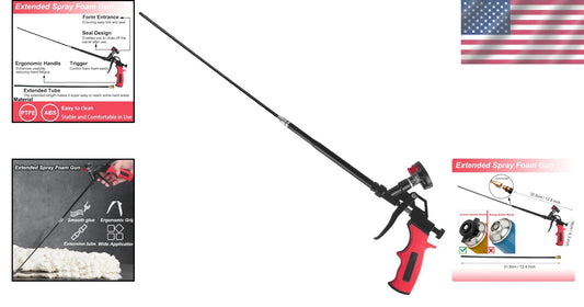 Professional Spray Foam Insulation Gun - 25-Inch Reach with Non-Stick Coating