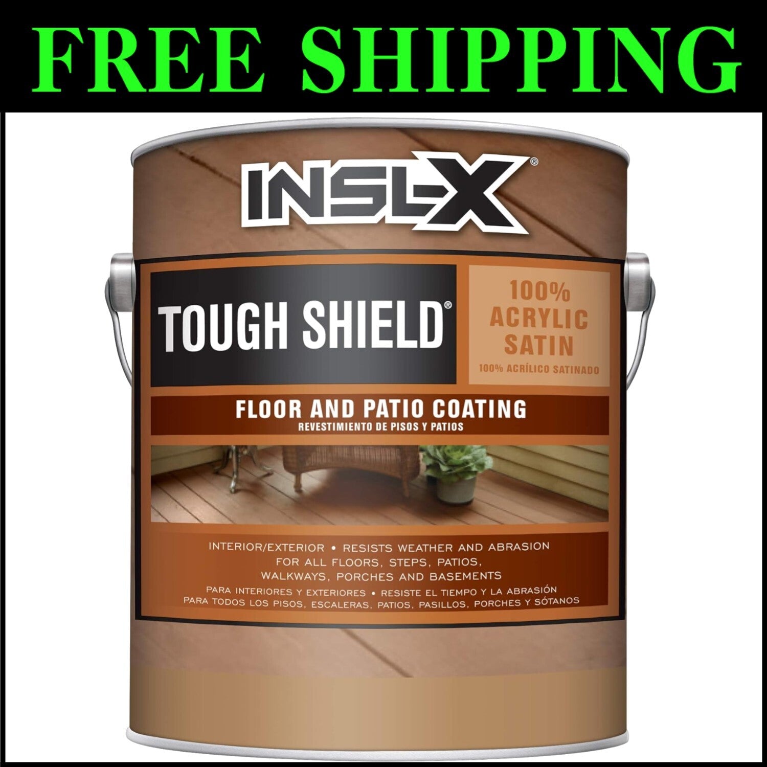 1 Gallon Tile Red Waterproof Satin Paint - Perfect for Patios and Floors
