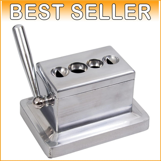 Elegant Quad Table Cigar Cutter for 52 & 60 Ring Gauge Cigars - Brushed Finish