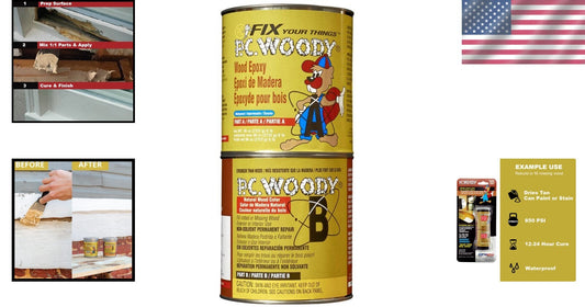 Durable Two-Part Wood Repair Epoxy Paste - 96 oz - Ideal for Carpentry Projects
