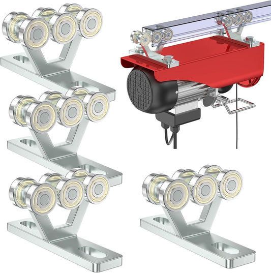 High-Strength Trolley for Electric Hoist Systems - Heat-Rolled Steel Pack of 4