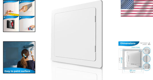 Convenient Plumbing Access Panel - 22 x 22 Inch Durable Plastic White Cover