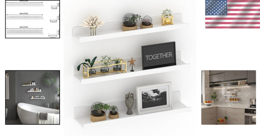 24 Inch Floating Shelves Set of 3 - Versatile Wall-Mounted Storage for Home