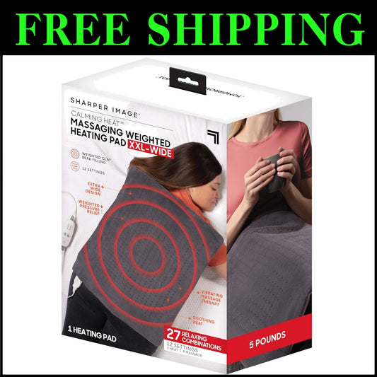 Calming Heat XXL-Wide Weighted Heating Pad - 27 Combinations for Blissful Relief