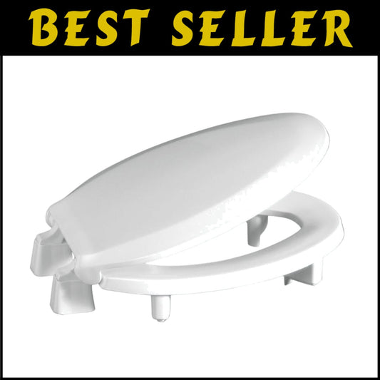 3-Inch Elongated Raised Toilet Seat with Lid - Durable & Comfortable Support