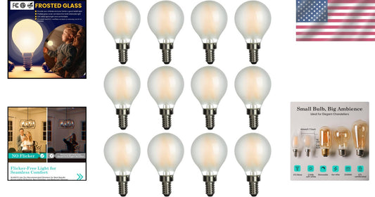 Energy-Efficient E12 Warm White LED Globe Bulbs - Eco-Friendly 40W Equivalent