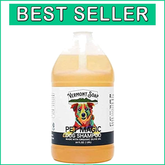 Gentle Organic Dog Shampoo with Olive Oil & Coconut for Sensitive Skin - 64oz