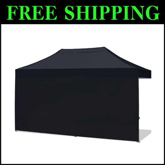 Durable Black Canopy Sidewall 10x20 FT - UV Protection for Outdoor Events