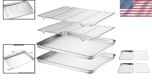 Versatile Stainless Steel Baking & Cooling Rack Set - Perfect for Any Oven
