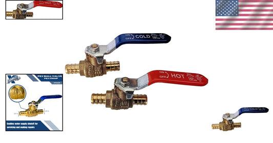 20-Pack 1/2" PEX Brass Ball Valves Hot & Cold for Reliable Plumbing Solutions