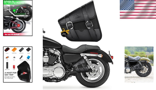 Compact 4L Hard-Shell Motorcycle Swingarm Bag for Sportster and Rebel Models
