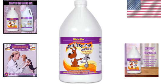 128 Fl Oz Gallon of Unscented Anti-Icky Poo - Ultimate Pet Odor Eliminator