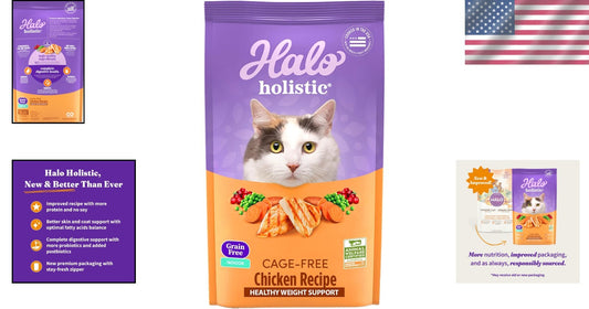 All-Natural Grain-Free Cat Kibble with Cage-Free Chicken for Digestive Health