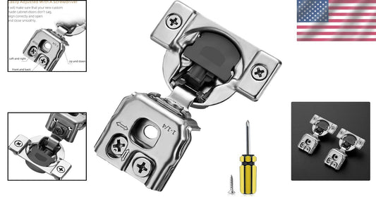 50 Pack of 1-1/4 Inch Soft Close Cabinet Hinges in Satin Nickel - Durable Design