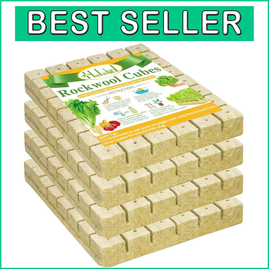 Effortless Seed Germination: 4 Sheets of Light Yellow Rockwool Cubes - 192 Total