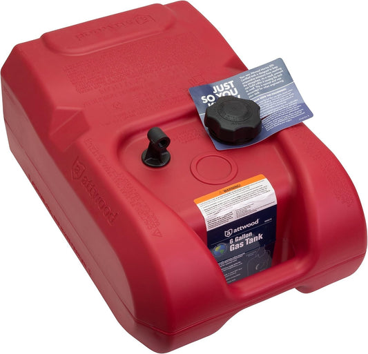 EPA Certified 6-Gallon Portable Marine Fuel Tank with Built-In Vacuum Valve