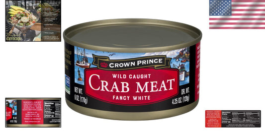 Fancy White Crab Meat Cans - 12 Pack of Wild-Caught Quality Seafood for Dishes