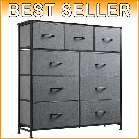 Durable 9-Drawer Fabric Tower with Easy Pull Handles - Stylish Storage Solution