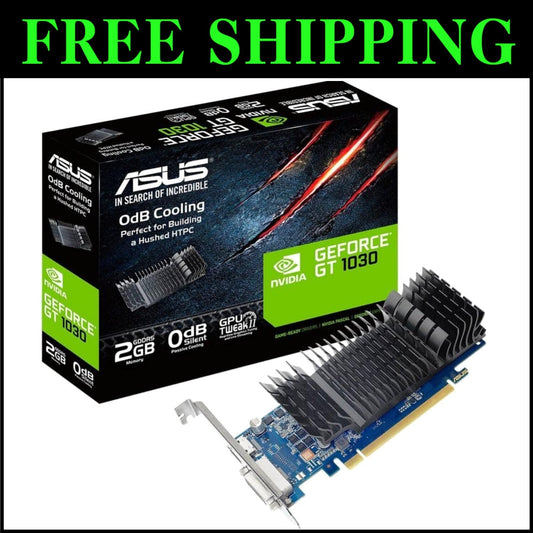 Nvidia GeForce GT 1030 2GB GDDR5 Low Profile Graphics Card - Quiet HTPC Solution