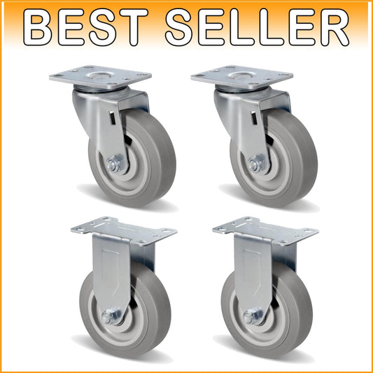 4" Heavy Duty Casters Set of 4, 1200lbs Capacity, Smooth Rolling Wheels