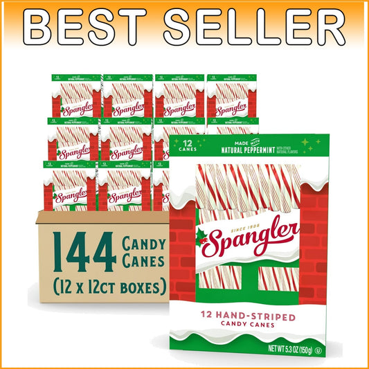 Classic Peppermint Candy Canes - 144 Individually Wrapped Festive Treats