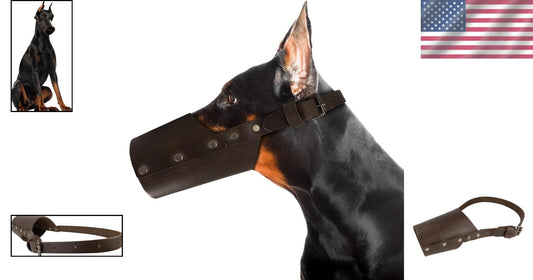 Lightweight Leather Dog Muzzle Guard – Handmade for Pitbulls & German Shepherds