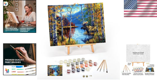 Relaxing Paint by Numbers Kit for Adults - Includes Everything for Your Canvas
