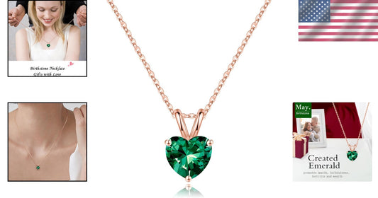 Adjustable 16-18" Heart Birthstone Necklace - Meaningful Sterling Silver Jewelry