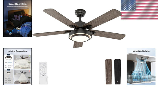 Energy-Efficient 52 Inch Ceiling Fan with Noiseless DC Motor & Remote Control