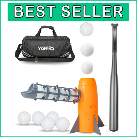 Youth Baseball Training Toy Set - Auto Pitching Machine & Bat with Bag Included
